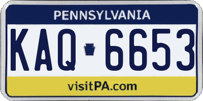 PA license plate KAQ6653