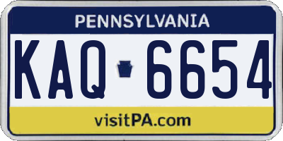 PA license plate KAQ6654