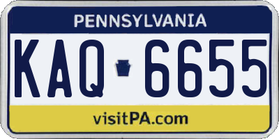 PA license plate KAQ6655