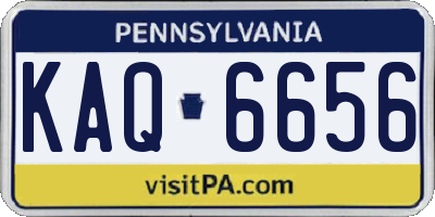 PA license plate KAQ6656