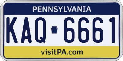 PA license plate KAQ6661