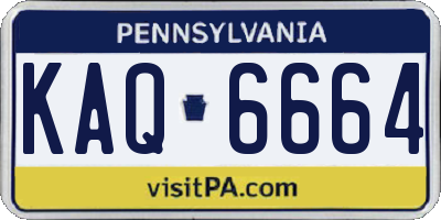 PA license plate KAQ6664