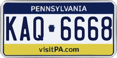 PA license plate KAQ6668
