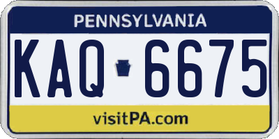PA license plate KAQ6675