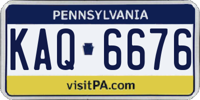 PA license plate KAQ6676