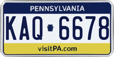 PA license plate KAQ6678