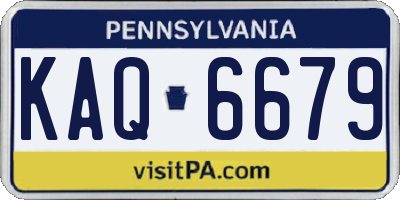PA license plate KAQ6679