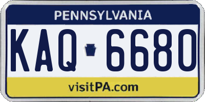 PA license plate KAQ6680