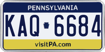 PA license plate KAQ6684