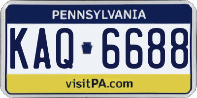 PA license plate KAQ6688
