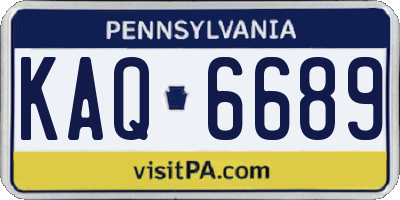 PA license plate KAQ6689
