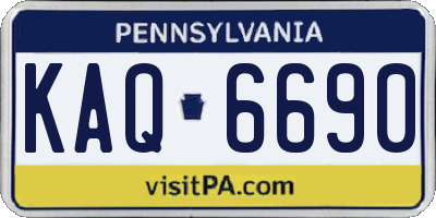 PA license plate KAQ6690