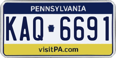 PA license plate KAQ6691