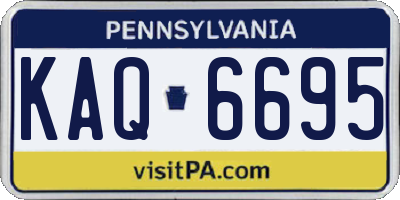 PA license plate KAQ6695