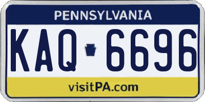 PA license plate KAQ6696