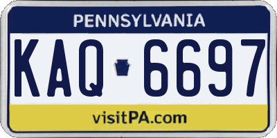 PA license plate KAQ6697