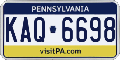 PA license plate KAQ6698