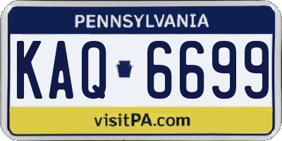 PA license plate KAQ6699