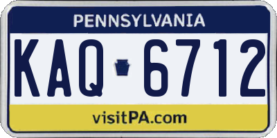 PA license plate KAQ6712