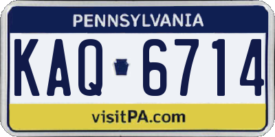PA license plate KAQ6714