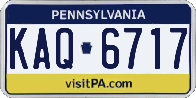 PA license plate KAQ6717