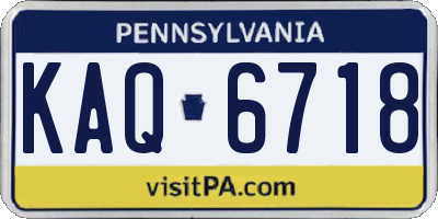 PA license plate KAQ6718