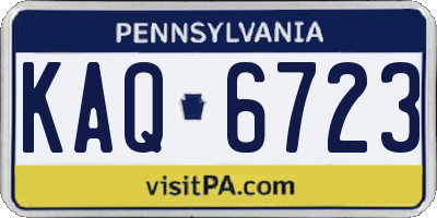 PA license plate KAQ6723
