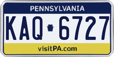 PA license plate KAQ6727