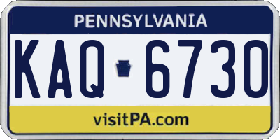 PA license plate KAQ6730