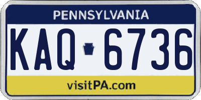 PA license plate KAQ6736