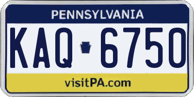 PA license plate KAQ6750