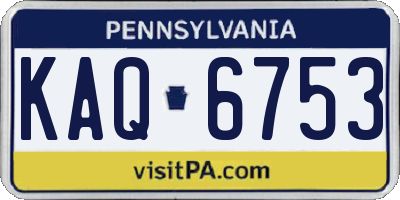 PA license plate KAQ6753
