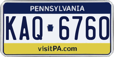 PA license plate KAQ6760
