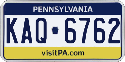 PA license plate KAQ6762