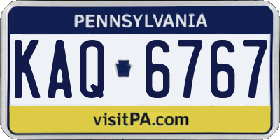 PA license plate KAQ6767