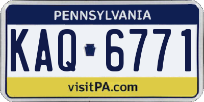 PA license plate KAQ6771