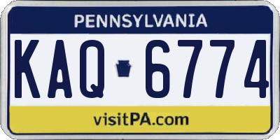 PA license plate KAQ6774