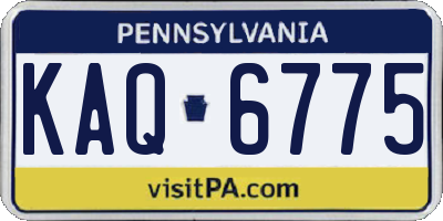 PA license plate KAQ6775