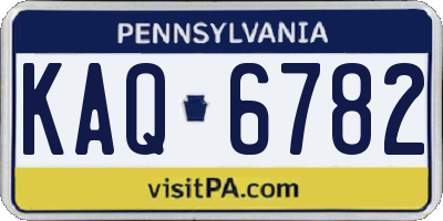 PA license plate KAQ6782