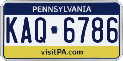 PA license plate KAQ6786