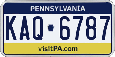 PA license plate KAQ6787
