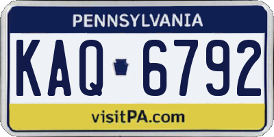PA license plate KAQ6792