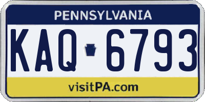 PA license plate KAQ6793