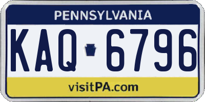 PA license plate KAQ6796