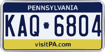 PA license plate KAQ6804