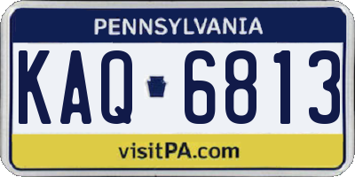 PA license plate KAQ6813