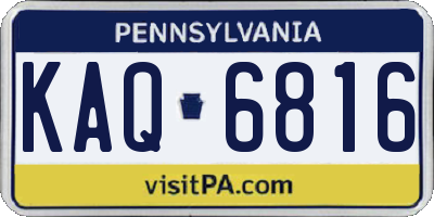PA license plate KAQ6816
