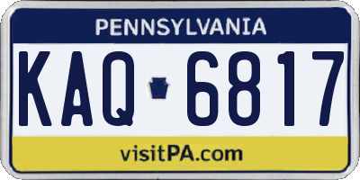 PA license plate KAQ6817