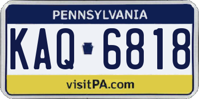 PA license plate KAQ6818