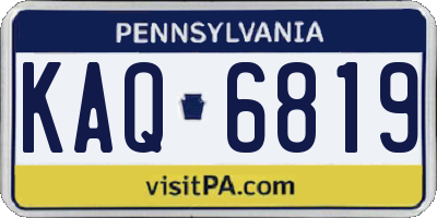 PA license plate KAQ6819